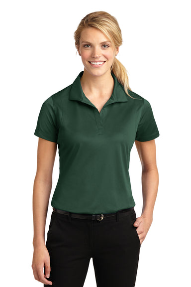 Sport-Tek LST650 Womens Sport-Wick Moisture Wicking Short Sleeve Polo Shirt Forest Green Front
