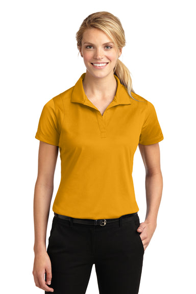 Sport-Tek LST650 Womens Sport-Wick Moisture Wicking Short Sleeve Polo Shirt Gold Front