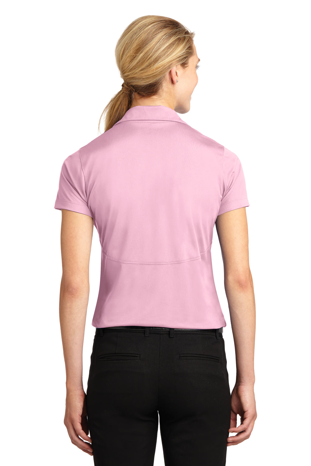 Sport-Tek LST650 Womens Sport-Wick Moisture Wicking Short Sleeve Polo Shirt Pink Back