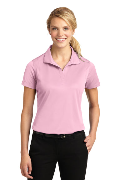 Sport-Tek LST650 Womens Sport-Wick Moisture Wicking Short Sleeve Polo Shirt Pink Front