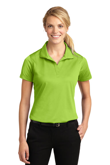 Sport-Tek LST650 Womens Sport-Wick Moisture Wicking Short Sleeve Polo Shirt Lime Green Front