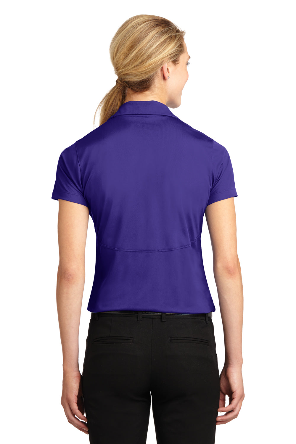 Sport-Tek LST650 Womens Sport-Wick Moisture Wicking Short Sleeve Polo Shirt Purple Back