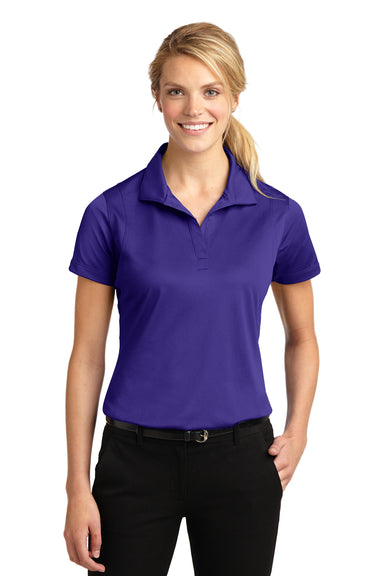 Sport-Tek LST650 Womens Sport-Wick Moisture Wicking Short Sleeve Polo Shirt Purple Front