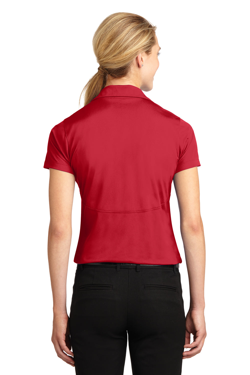 Sport-Tek LST650 Womens Sport-Wick Moisture Wicking Short Sleeve Polo Shirt Red Back