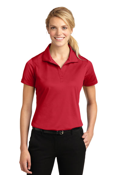Sport-Tek LST650 Womens Sport-Wick Moisture Wicking Short Sleeve Polo Shirt Red Front