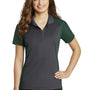 Sport-Tek Womens Sport-Wick Moisture Wicking Short Sleeve Polo Shirt - Iron Grey/Forest Green