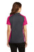 Sport-Tek LST652 Womens Sport-Wick Moisture Wicking Short Sleeve Polo Shirt Iron Grey/Fuchsia Pink Back