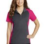 Sport-Tek Womens Sport-Wick Moisture Wicking Short Sleeve Polo Shirt - Iron Grey/Raspberry Pink