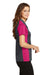 Sport-Tek LST652 Womens Sport-Wick Moisture Wicking Short Sleeve Polo Shirt Iron Grey/Fuchsia Pink Side