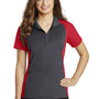 Sport-Tek Womens Sport-Wick Moisture Wicking Short Sleeve Polo Shirt - Iron Grey/True Red