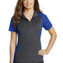 Sport-Tek Womens Sport-Wick Moisture Wicking Short Sleeve Polo Shirt - Iron Grey/True Royal Blue