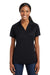 Sport-Tek LST653 Womens Sport-Wick Moisture Wicking Short Sleeve Polo Shirt Black/Grey Front