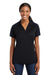 Sport-Tek LST653 Womens Sport-Wick Moisture Wicking Short Sleeve Polo Shirt Black/Royal Blue Front
