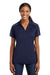 Sport-Tek LST653 Womens Sport-Wick Moisture Wicking Short Sleeve Polo Shirt Navy Blue/White Front
