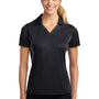 Sport-Tek Womens Sport-Wick Moisture Wicking Short Sleeve Polo Shirt - Black/Iron Grey