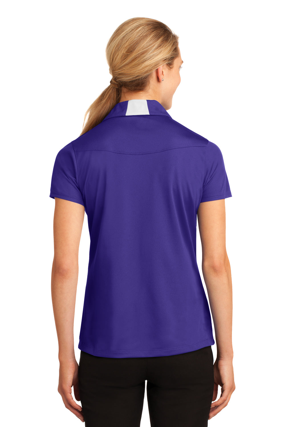 Sport-Tek LST655 Womens Sport-Wick Moisture Wicking Short Sleeve Polo Shirt Purple Back