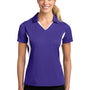 Sport-Tek Womens Sport-Wick Moisture Wicking Short Sleeve Polo Shirt - Purple/White