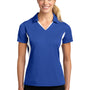 Sport-Tek Womens Sport-Wick Moisture Wicking Short Sleeve Polo Shirt - True Royal Blue/White