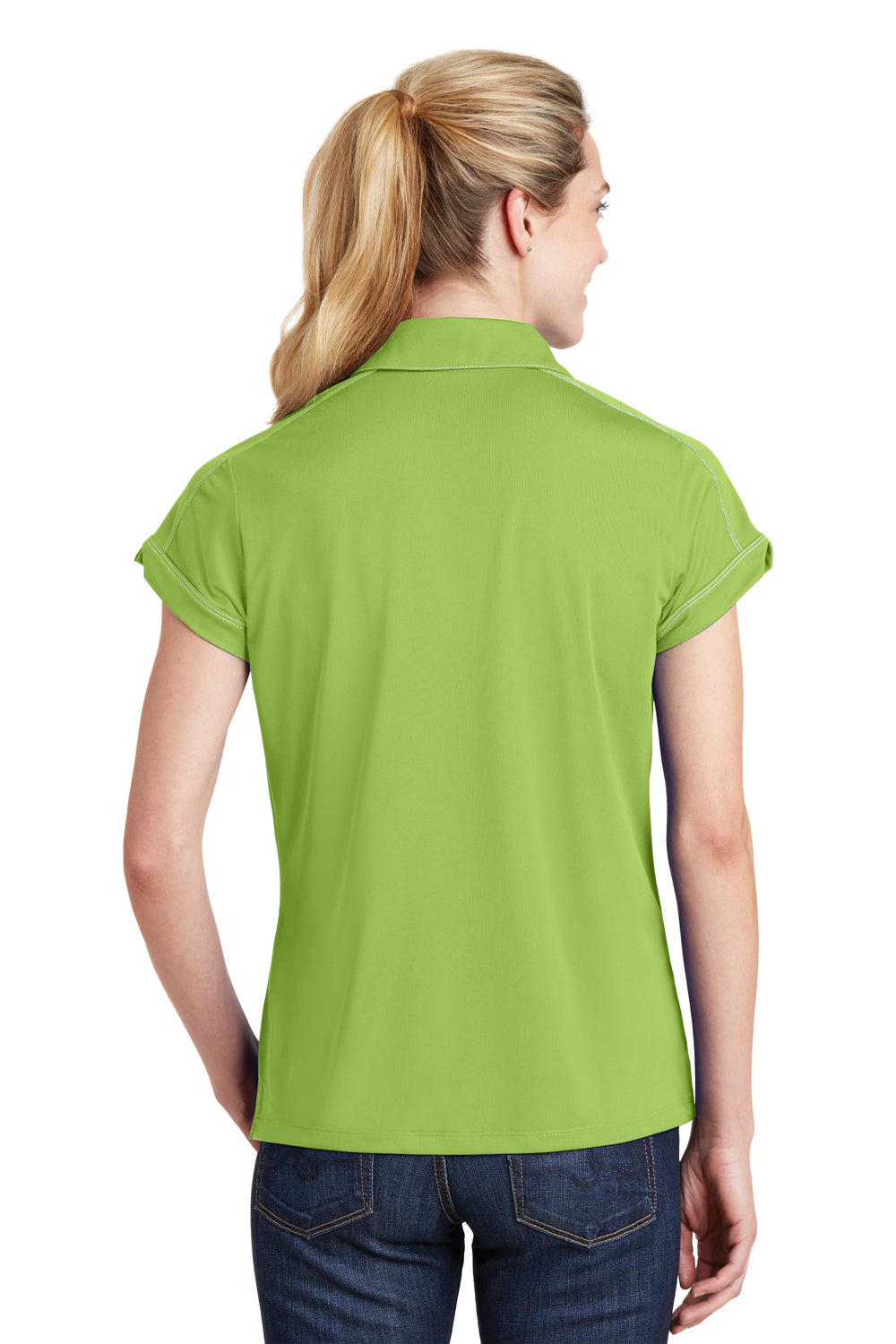 Sport-Tek LST659 Womens Sport-Wick Moisture Wicking Short Sleeve Polo Shirt Green Oasis Back