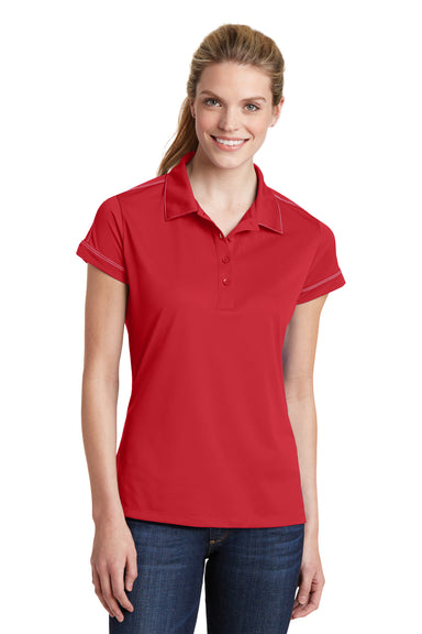Sport-Tek LST659 Womens Sport-Wick Moisture Wicking Short Sleeve Polo Shirt Red Front