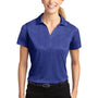 Sport-Tek Womens Heather Contender Moisture Wicking Short Sleeve Polo Shirt - Heather Cobalt Blue