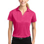 Sport-Tek Womens Heather Contender Moisture Wicking Short Sleeve Polo Shirt - Heather Raspberry Pink