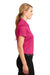 Sport-Tek LST660 Womens Heather Contender Moisture Wicking Short Sleeve Polo Shirt Fuchsia Pink Side