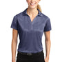 Sport-Tek Womens Heather Contender Moisture Wicking Short Sleeve Polo Shirt - Heather True Navy Blue