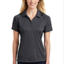 Sport-Tek Womens Heather Contender Moisture Wicking Short Sleeve Polo Shirt - Heather Graphite Grey/Black