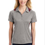 Sport-Tek Womens Heather Contender Moisture Wicking Short Sleeve Polo Shirt - Heather Vintage Grey/Maroon