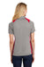 Sport-Tek LST665 Womens Heather Contender Moisture Wicking Short Sleeve Polo Shirt Vintage Grey/Red Back