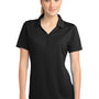 Sport-Tek Womens Micro-Mesh Moisture Wicking Short Sleeve Polo Shirt - Black