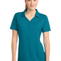 Sport-Tek Womens Micro-Mesh Moisture Wicking Short Sleeve Polo Shirt - Blue Wake