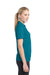 Sport-Tek LST680 Womens Micro-Mesh Moisture Wicking Short Sleeve Polo Shirt Blue Wake Side