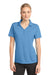 Sport-Tek LST680 Womens Micro-Mesh Moisture Wicking Short Sleeve Polo Shirt Carolina Blue Front