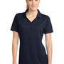Sport-Tek Womens Micro-Mesh Moisture Wicking Short Sleeve Polo Shirt - True Navy Blue