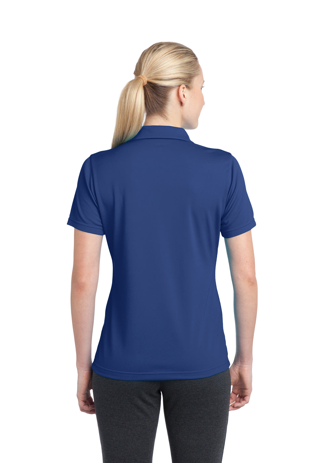 Sport-Tek LST680 Womens Micro-Mesh Moisture Wicking Short Sleeve Polo Shirt Royal Blue Back
