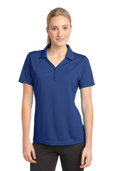 Sport-Tek LST680 Womens Micro-Mesh Moisture Wicking Short Sleeve Polo Shirt Royal Blue Front