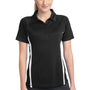 Sport-Tek Womens Micro-Mesh Moisture Wicking Short Sleeve Polo Shirt - Black/White