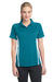 Sport-Tek LST685 Womens Micro-Mesh Moisture Wicking Short Sleeve Polo Shirt Blue Wake Front