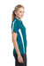 Sport-Tek LST685 Womens Micro-Mesh Moisture Wicking Short Sleeve Polo Shirt Blue Wake Side