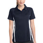 Sport-Tek Womens Micro-Mesh Moisture Wicking Short Sleeve Polo Shirt - True Navy Blue/White