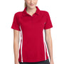 Sport-Tek Womens Micro-Mesh Moisture Wicking Short Sleeve Polo Shirt - True Red/White