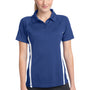 Sport-Tek Womens Micro-Mesh Moisture Wicking Short Sleeve Polo Shirt - True Royal Blue/White