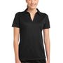 Sport-Tek Womens Active Mesh Moisture Wicking Short Sleeve Polo Shirt - Black