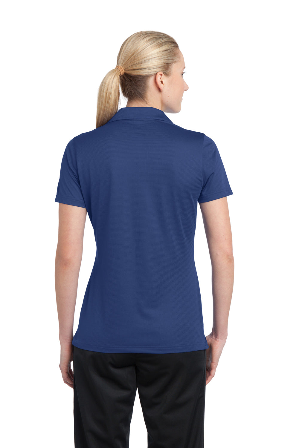 Sport-Tek LST690 Womens Active Mesh Moisture Wicking Short Sleeve Polo Shirt Royal Blue Back