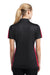 Sport-Tek LST695 Womens Active Mesh Moisture Wicking Short Sleeve Polo Shirt Black/Red Back