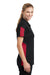 Sport-Tek LST695 Womens Active Mesh Moisture Wicking Short Sleeve Polo Shirt Black/Red Side