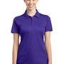 Sport-Tek Womens Active Mesh Moisture Wicking Short Sleeve Polo Shirt - Purple/Grey - Closeout