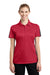 Sport-Tek LST695 Womens Active Mesh Moisture Wicking Short Sleeve Polo Shirt Red/Grey Front